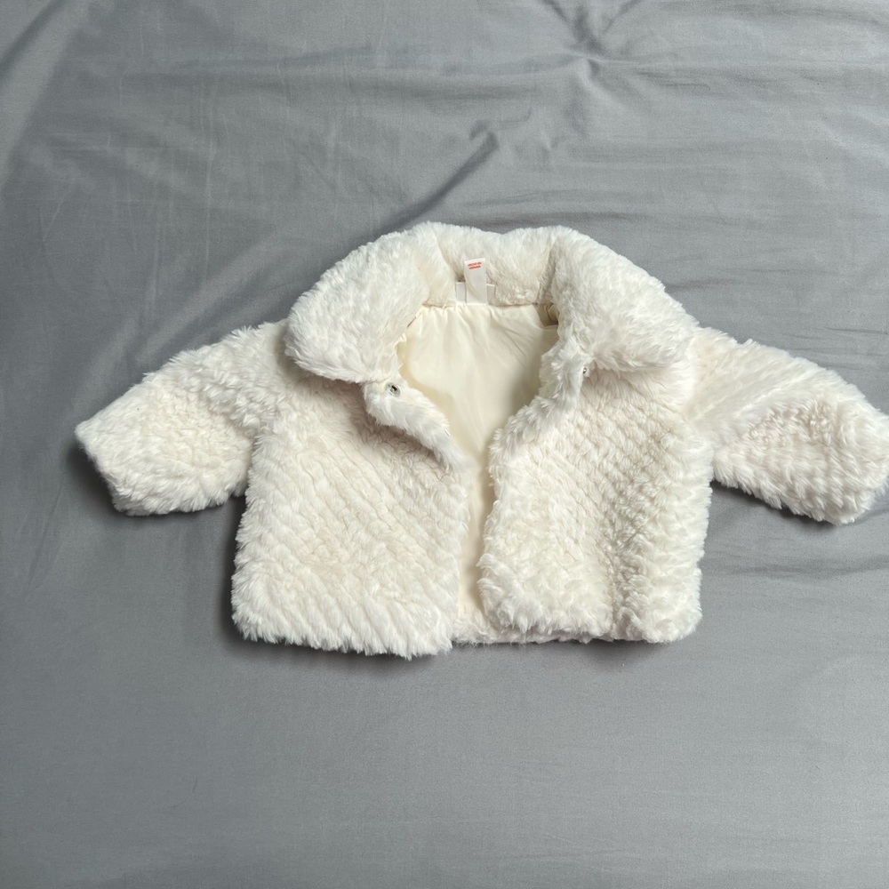 Cat & Jack Soft Cream Faux Fur Kids Jacket